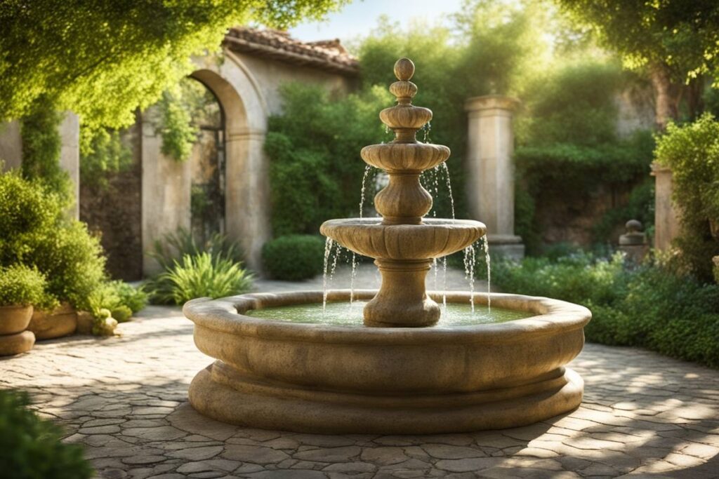 fontaine de jardin en pierre